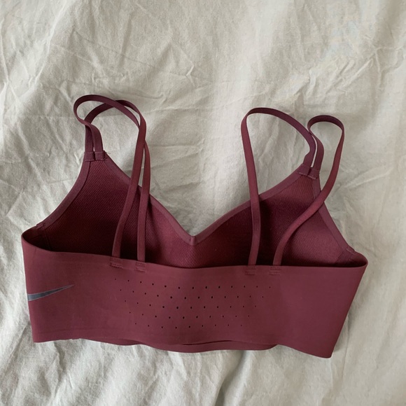Nike Dri Fit Bra - Burgundy - Sz S - Picture 2 of 4